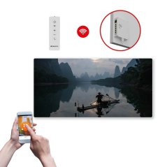 Infrapanel SWT 1000 - WiFi s potiskem vzor 39 (Chytrá detekce otevřeného okna + dálkové ovládání.)