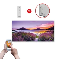 Infrapanel SWT 1000 - WiFi s potiskem vzor 37 (Chytrá detekce otevřeného okna + dálkové ovládání.)