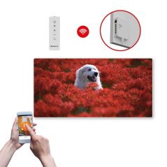 Infrapanel SWT 1000 - WiFi s potiskem vzor 35 (Chytrá detekce otevřeného okna + dálkové ovládání.)