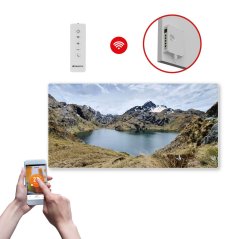 Infrapanel SWT 1000 - WiFi s potiskem vzor 48 (Chytrá detekce otevřeného okna + dálkové ovládání.)