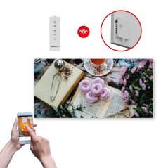 Infrapanel SWT 1000 - WiFi s potiskem vzor 44 (Chytrá detekce otevřeného okna + dálkové ovládání.)