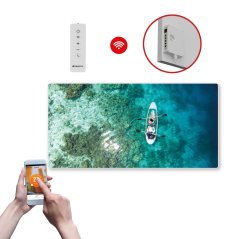 Infrapanel SWT 1000 - WiFi s potiskem vzor 29 (Chytrá detekce otevřeného okna + dálkové ovládání.)
