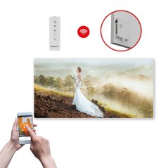 Infrapanel SWT 1000 - WiFi s potiskem vzor 28 (Chytrá detekce otevřeného okna + dálkové ovládání.)