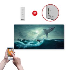 Infrapanel SWT 1000 - WiFi s potiskem vzor 33 (Chytrá detekce otevřeného okna + dálkové ovládání.)