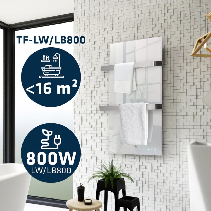 Infrapanel - koupelnový žebřík s WiFi 800W - Barva: Bílá
