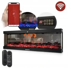 Elektrický krb na stěnu s WiFi Termofol Série TF-EF-1324-72 Rozměr 182,6 cm (Rozměr 182,6 x 38 x 24,5 cm)