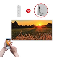 Infrapanel SWT 1000 - WiFi s potiskem vzor 42 (Chytrá detekce otevřeného okna + dálkové ovládání.)