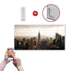 Infrapanel SWT 1000 - WiFi s potiskem vzor 3 (Chytrá detekce otevřeného okna + dálkové ovládání.)