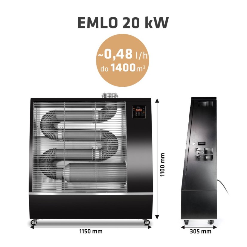 Infračervený naftový průmyslový ohřívač EMLO 20 kW - WiFi