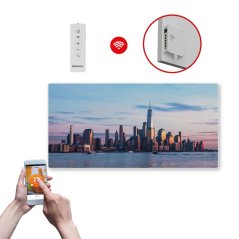 Infrapanel SWT 1000 - WiFi s potiskem vzor 4 (Chytrá detekce otevřeného okna + dálkové ovládání.)